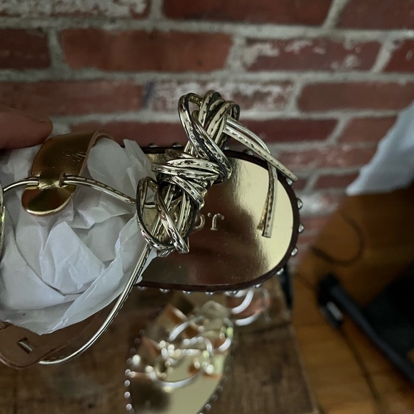 J.Crew gladiator sandals, gold, new made in Italy size 8 1/2 - Picture 2 of 7